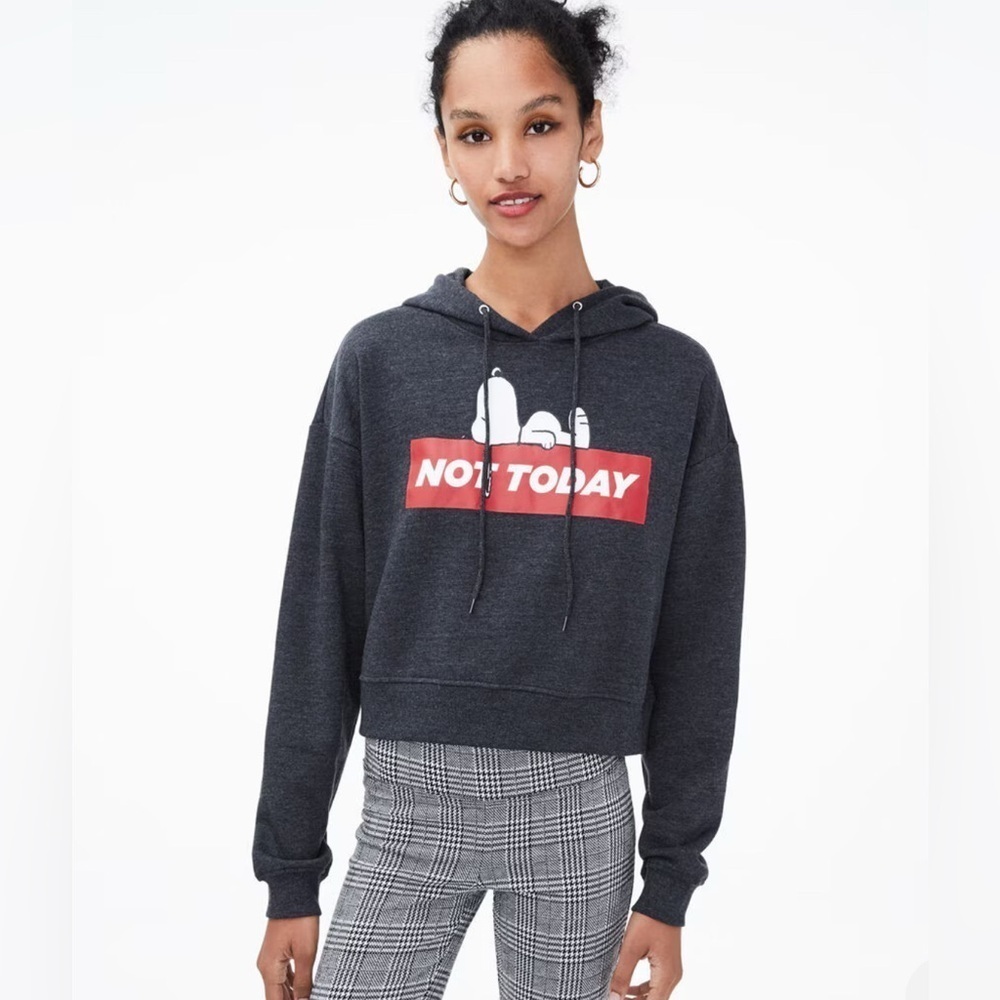 Peanuts Snoopy Not Today Pullover Crop Hoodie